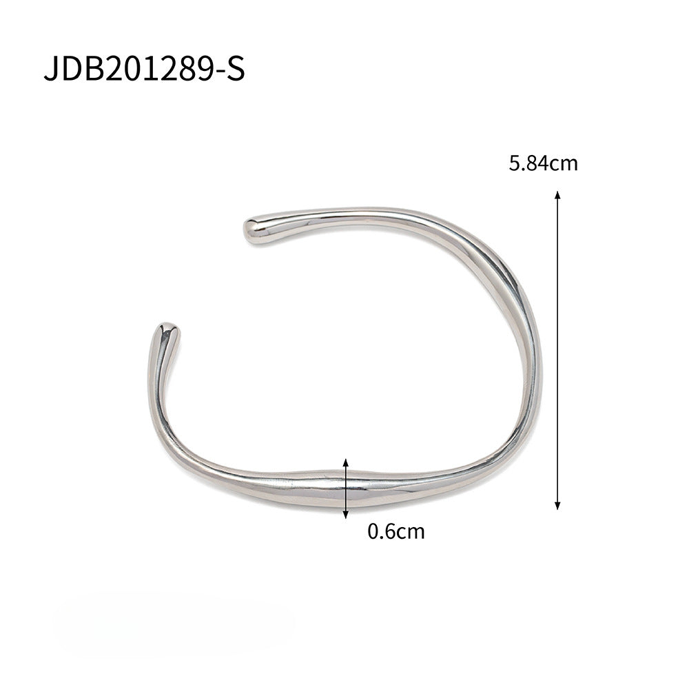 Wholesale Titanium Steel 18K Gold Stainless Steel Shaped Opening Bracelet