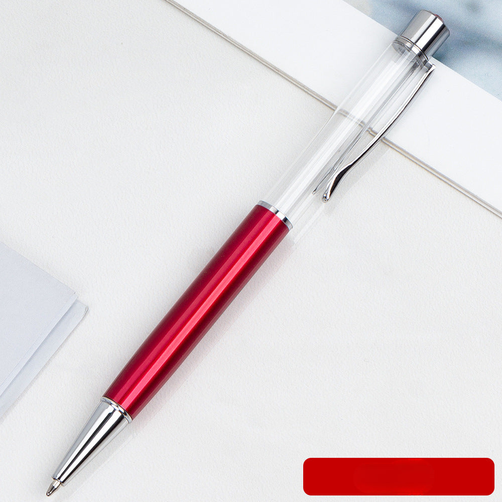 Wholesale Crystal Float Sequins Oiled Metal Colored Diamond Empty Tube DIY Pen