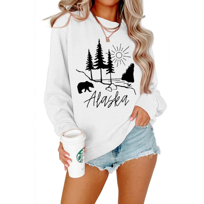 Wholesale Teddy Bear Printed Pullover Long Sleeved Casual Cotton Hoodies
