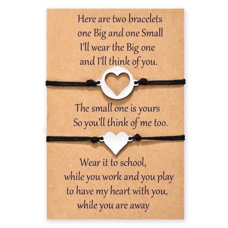 Wholesale Stainless Steel Hollow Heart Bracelet Set