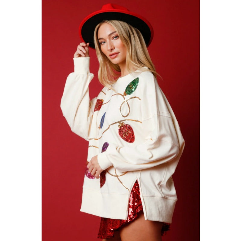 Wholesale autumn and winter cross fashion trend sequin pullover thick Women Clothes