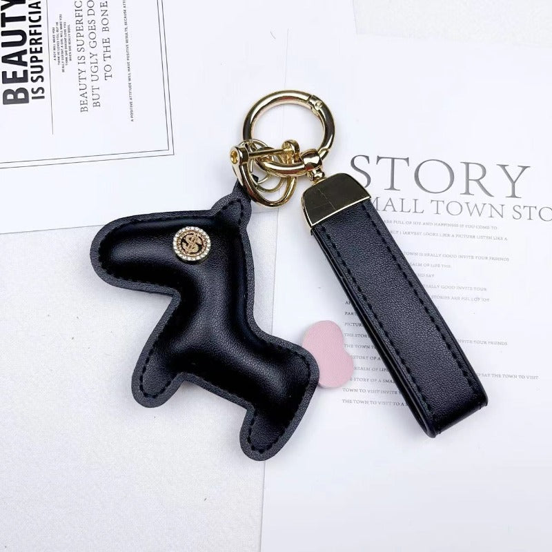 Wholesale USD Horse PU Leather Creative Car Pendant Pattern Pony Keychains
