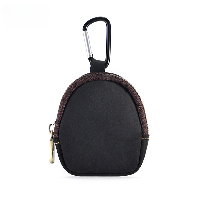 Wholesale Genuine Leather Zipper Pendant Coin Holder Coin Purse