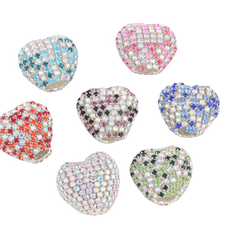 Wholesale Starry Sky Diamond Chain Love Acrylic Full Diamond Ball Straight Hole Bead DIY Beads