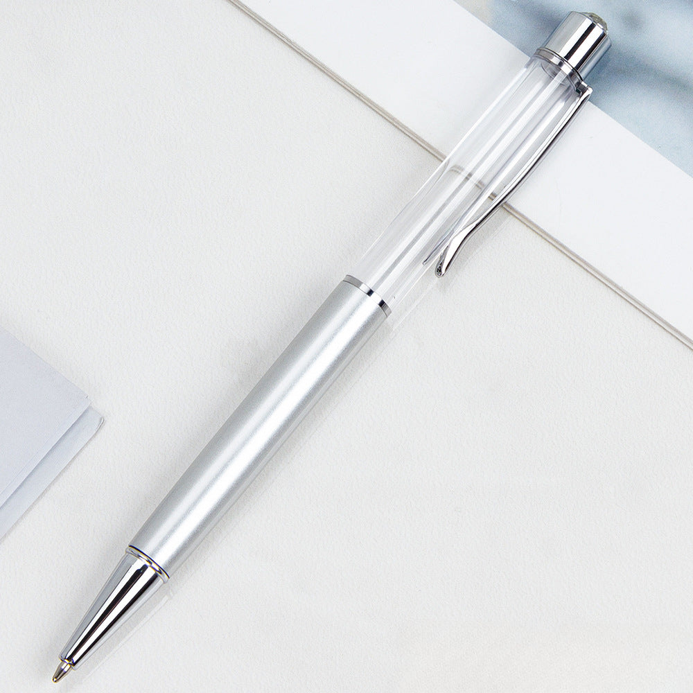 Wholesale Crystal Float Sequins Oiled Metal Colored Diamond Empty Tube DIY Pen