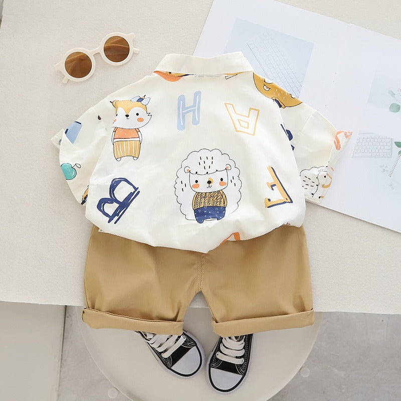 Wholesale of Boys' Cotton Shirts and Shorts Sets