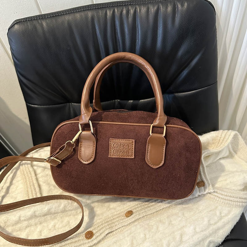 Wholesale retro matte texture handbag versatile shoulder synthetic leather crossbody bag