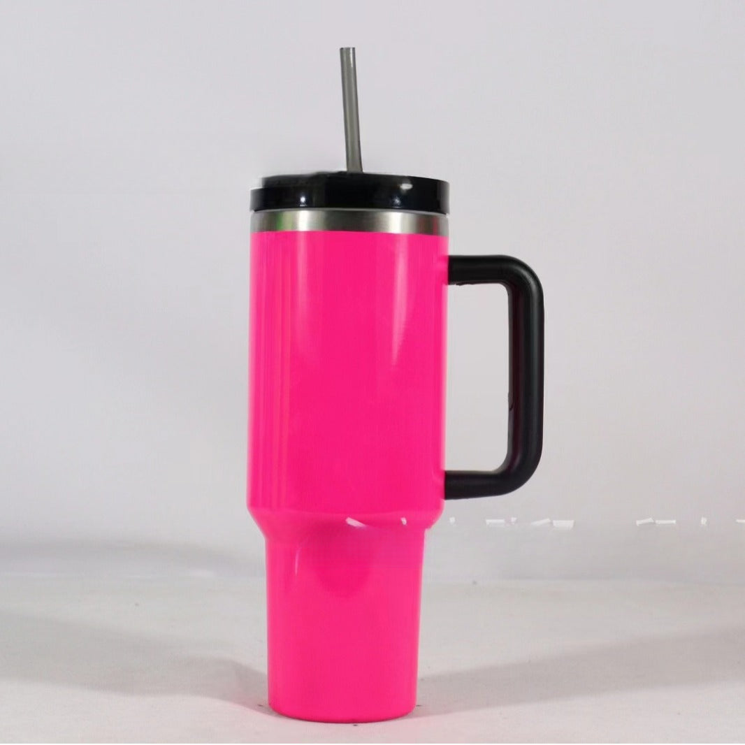 Wholesale Fluorescent Paint 40oz Stainless Steel Insulated Handle Ice Cup