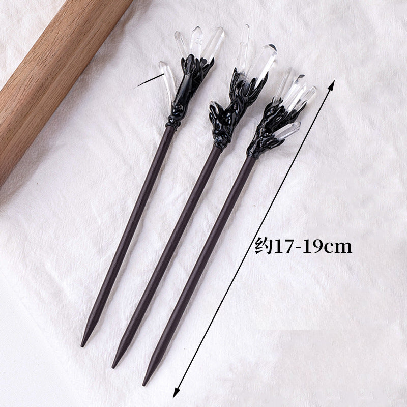 Wholesale Natural Stone Crystal Ball Halloween Hairpin