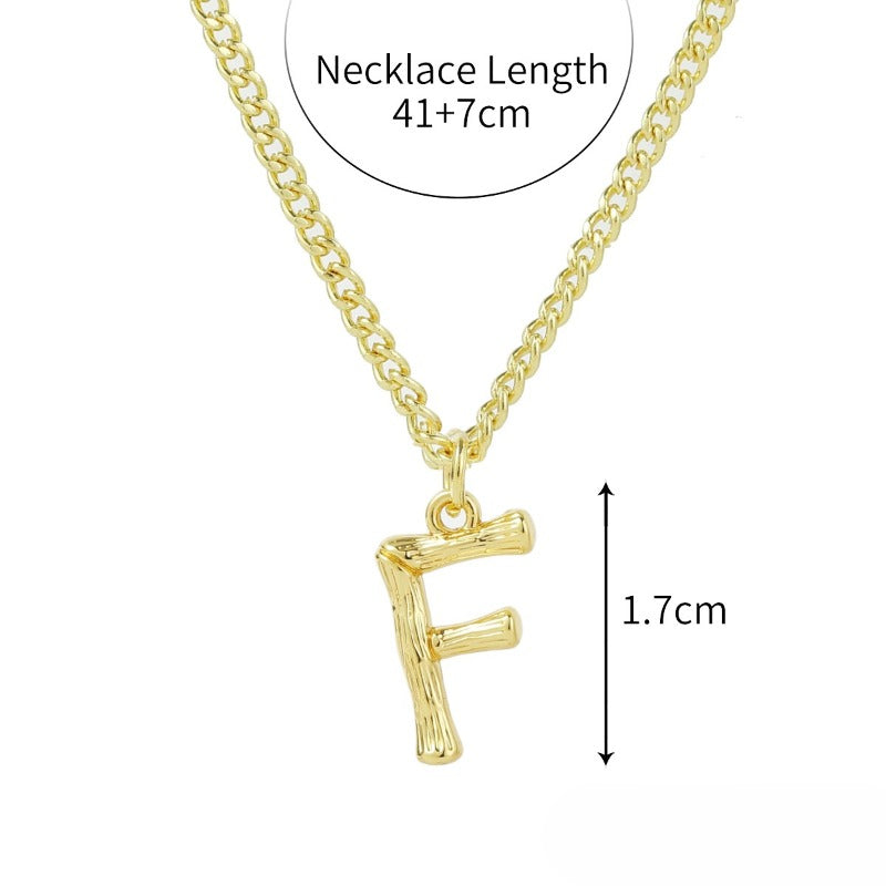 Wholesale Bamboo Letter Alloy Necklaces