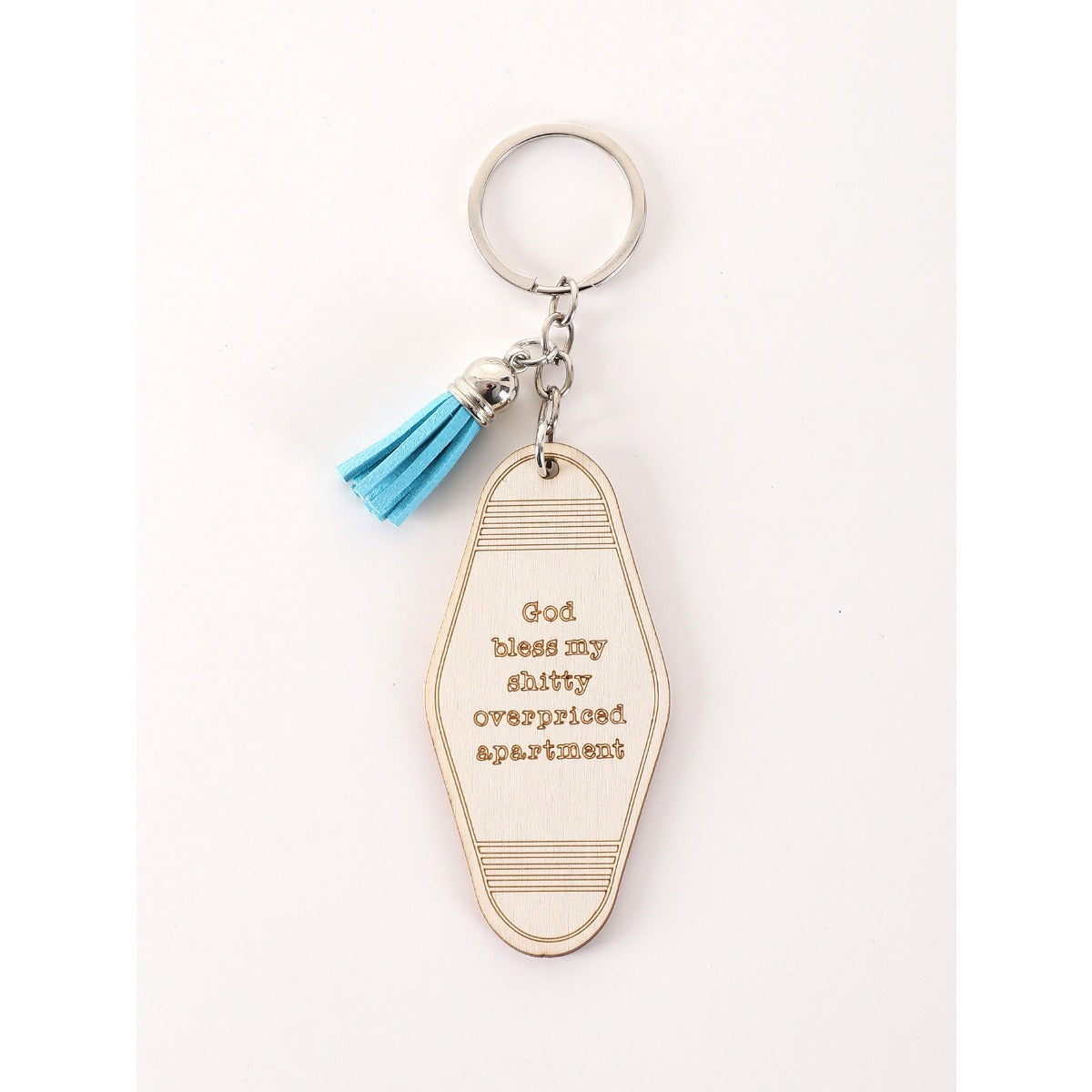 Wholesale English Letter Wooden Tassel Keychains