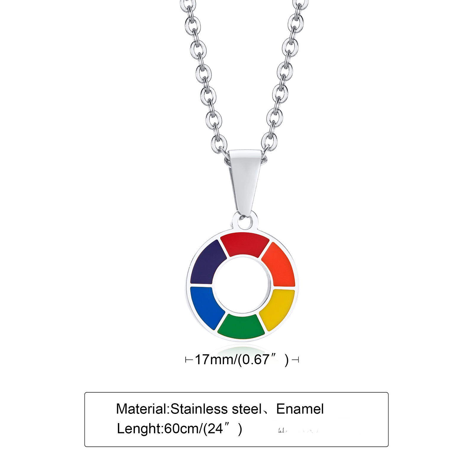 Wholesale New Arrival Titanium Steel LGBT Necklace