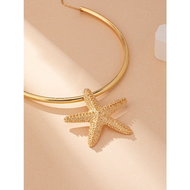 Wholesale Minimalist and Exaggerated Design of Starfish Zinc Alloy Necklaces