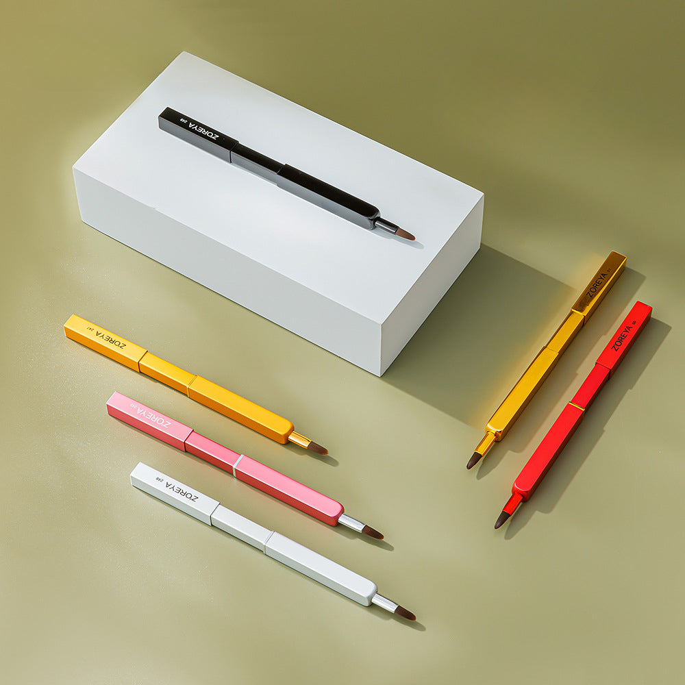 Wholesale Portable Retractable Artificial Fiber Lip Brushes with Covers