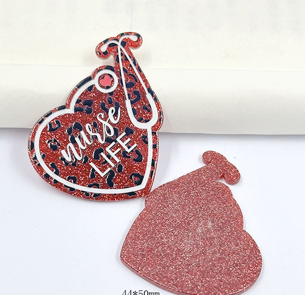 Wholesale 50pcs Medical Acrylic DIY Patch Badge Easy Pull Buckle Brooch Accessories