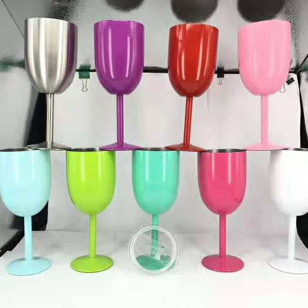 Wholesale Solid Stainless Steel Red Wine Goblets
