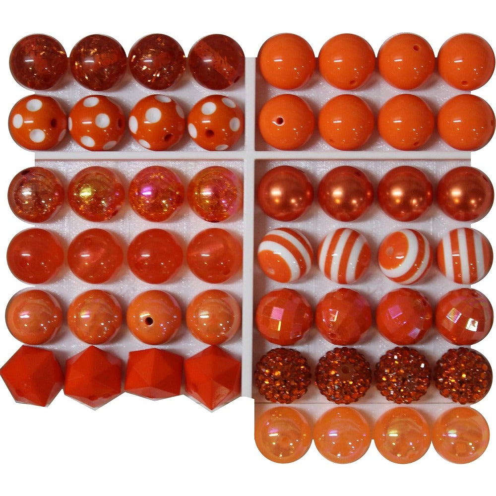 Wholesale 20mm Bulk Mix of 50pcs Orange Chunky Bubblegum Beads 11 Styles Acrylic Gumball Beads Lot