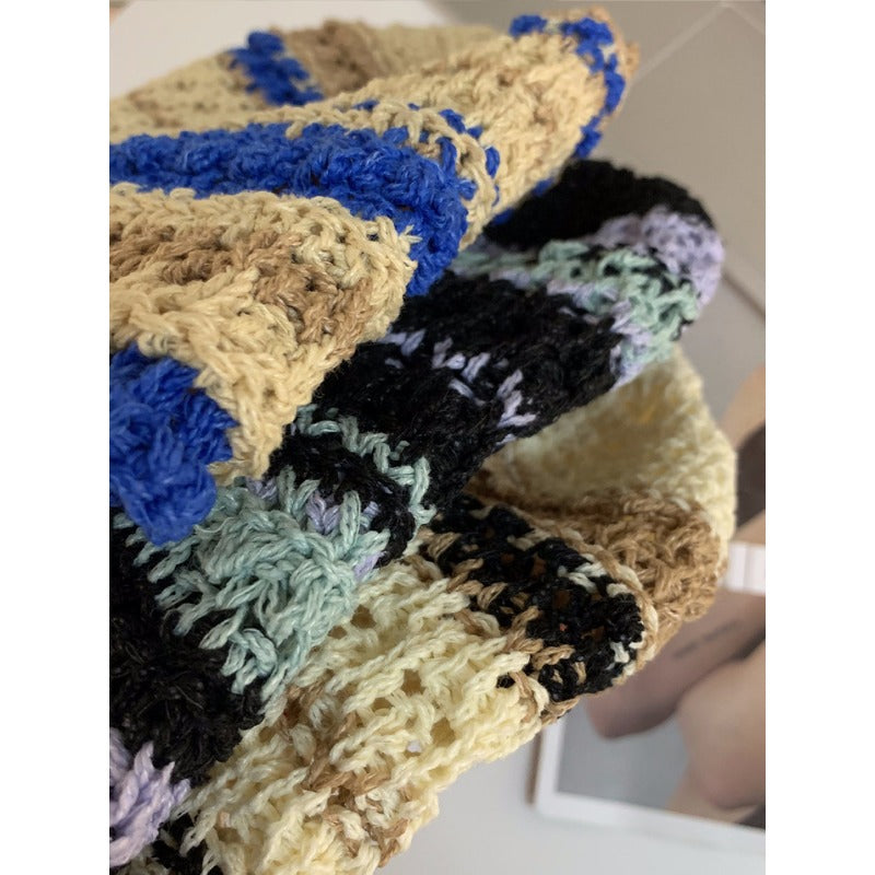 Wholesale Knitted Straw Hollow Bucket Hat