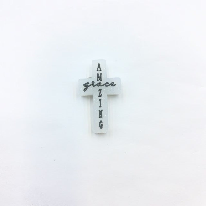 Wholesale 10pcs Cool High-grade Cross Silicone Beads
