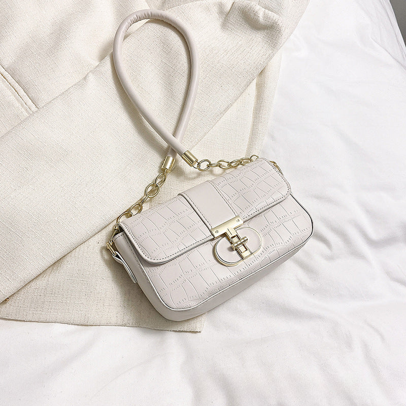 Wholesale Fashion Hand-held Retro Crocodile Pattern Shoulder Armpit Small Square Bag