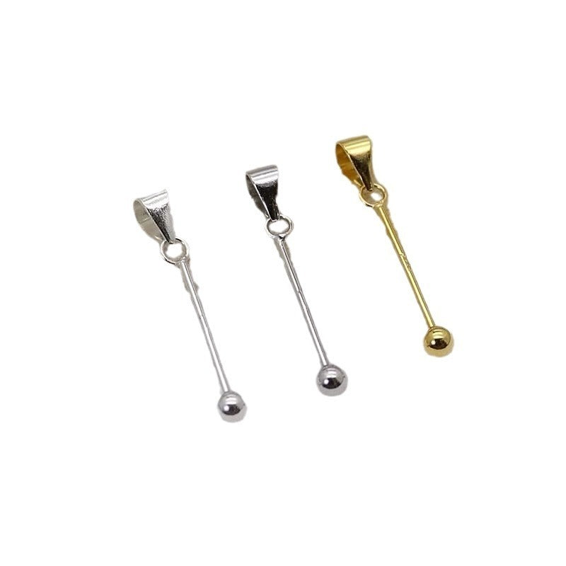 Wholesale S925 Silver Screw Round Bead Necklace Pendant Clasp DIY Accessories