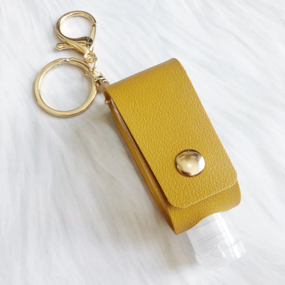 Wholesale Leather Case Perfume T-shaped Bottle Storage Bag Key Chain
