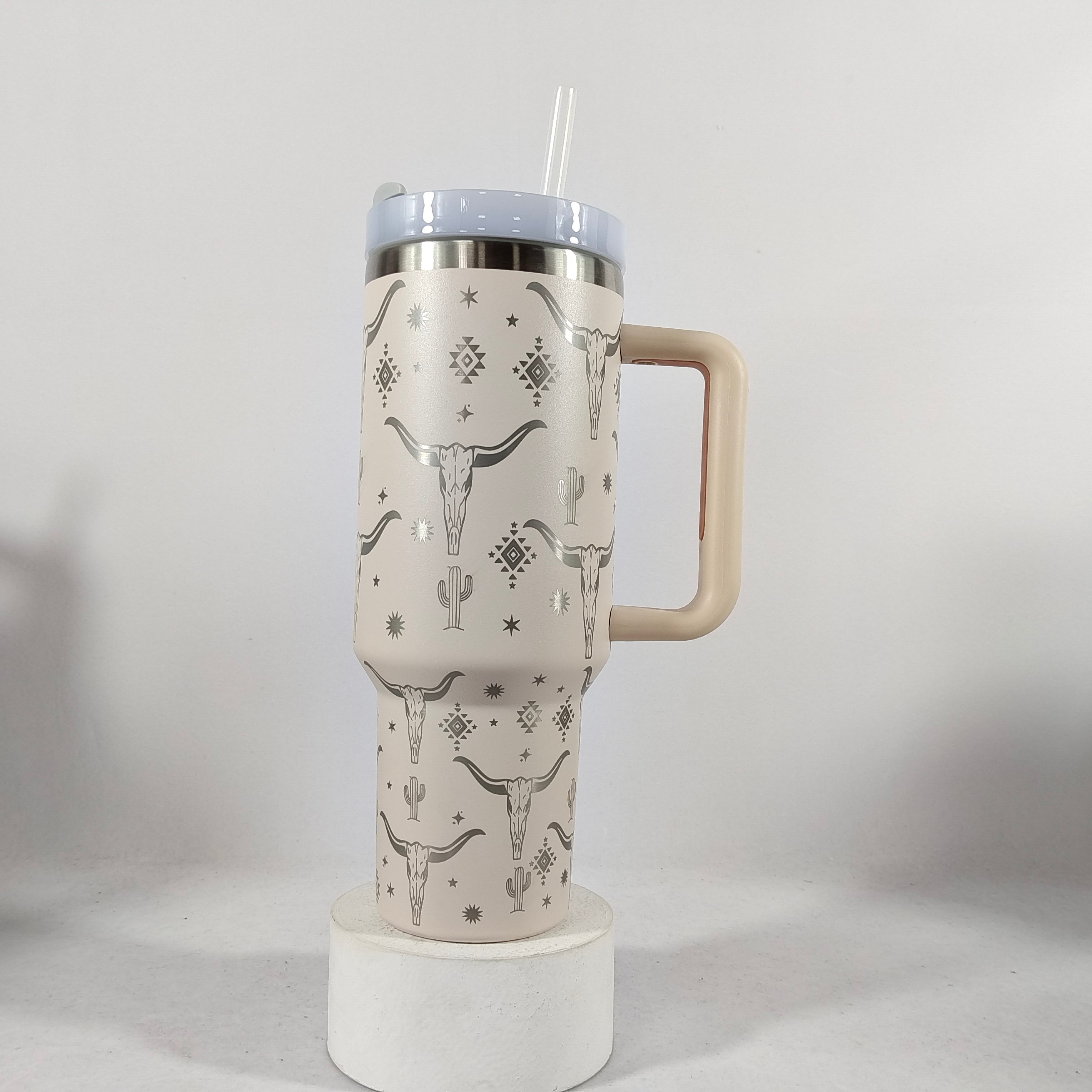 Wholesale Second Generation 40oz Handle Car Cup Laser Bull Head Stainless Steel Car Cooling Ice Cup