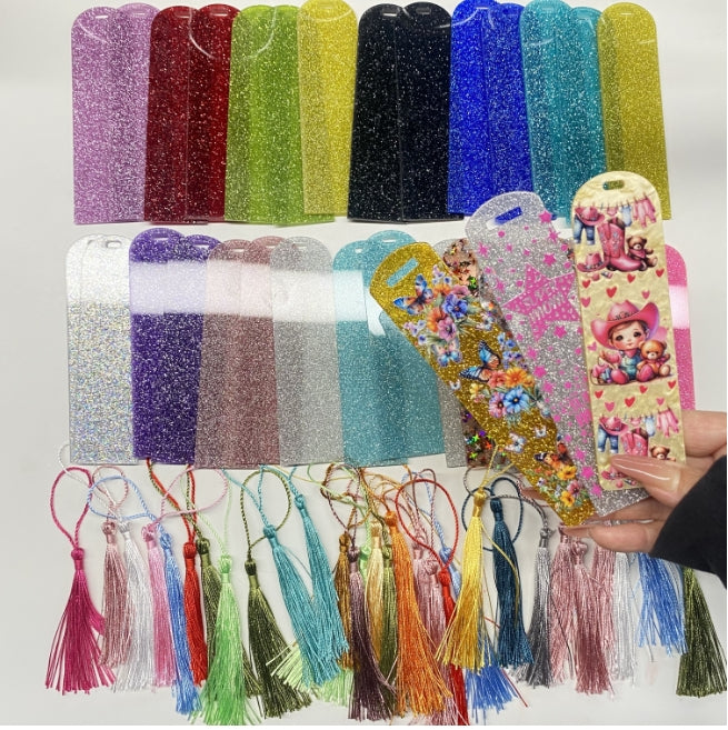 Wholesale Random 30pcs Acrylic Flatback Bookmarks + 30pcs Tassels