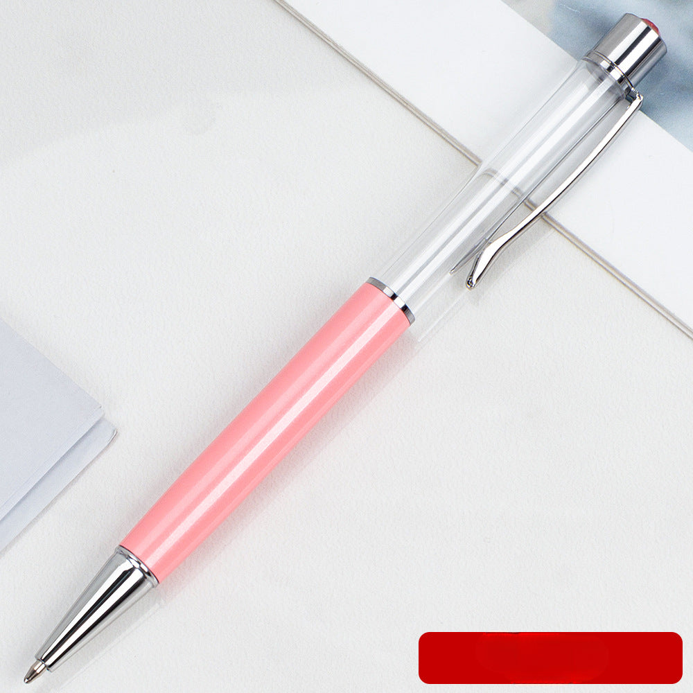 Wholesale Crystal Float Sequins Oiled Metal Colored Diamond Empty Tube DIY Pen