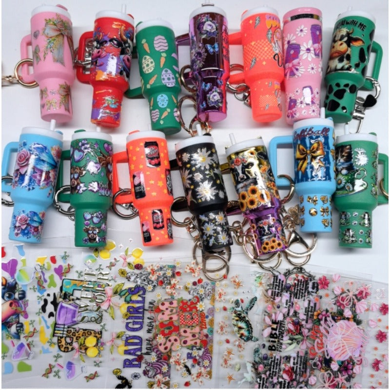 Wholesale Random 20pcs 50pcs 100pcs Cartoon Pattern Mini Travel  Cup Sticker