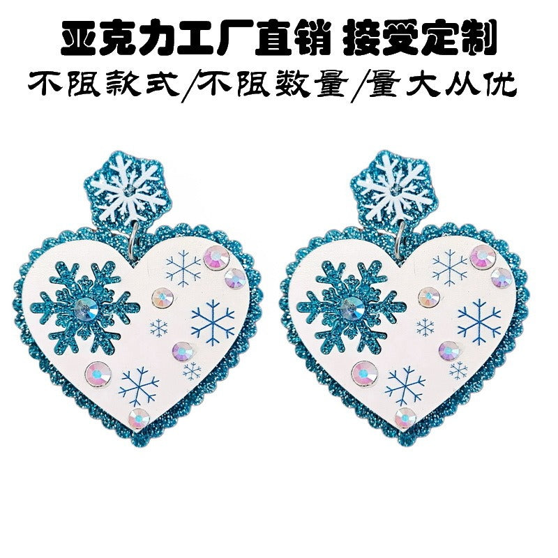 Wholesale Valentine's Day Love Heart Rocket Gift Box Ice Cream Burgundy Retro High-end Earrings