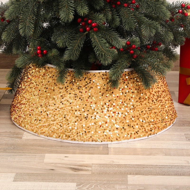 Wholesale Fabric Christmas Tree Skirt Base decoration Props