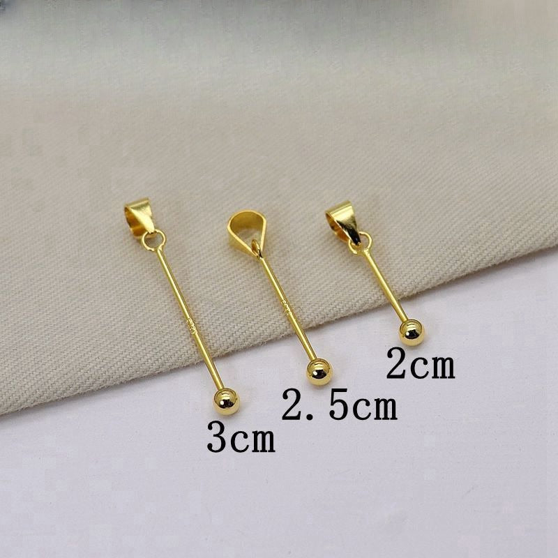 Wholesale S925 Silver Screw Round Bead Necklace Pendant Clasp DIY Accessories