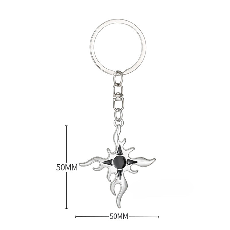 Wholesale Zinc Alloy Flame Cross Key Chain