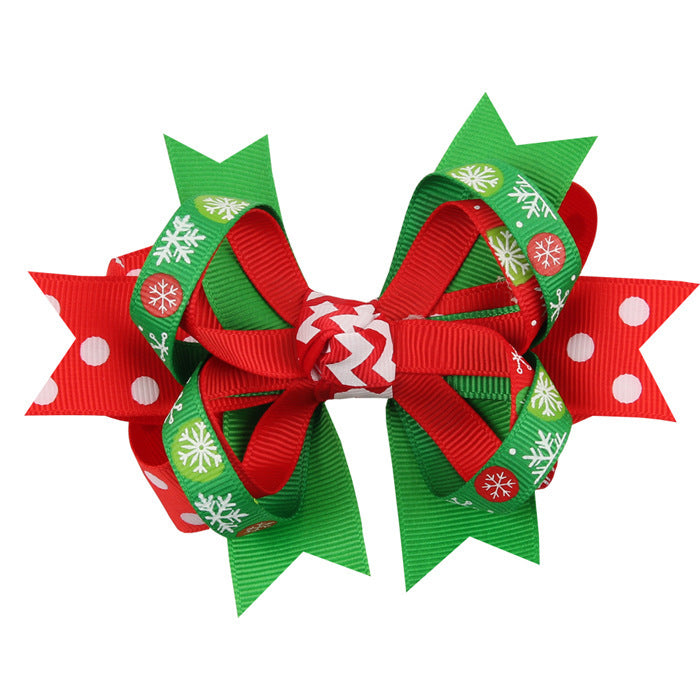 Wholesale Swallowtail Bow Children's Christmas Hair Clip