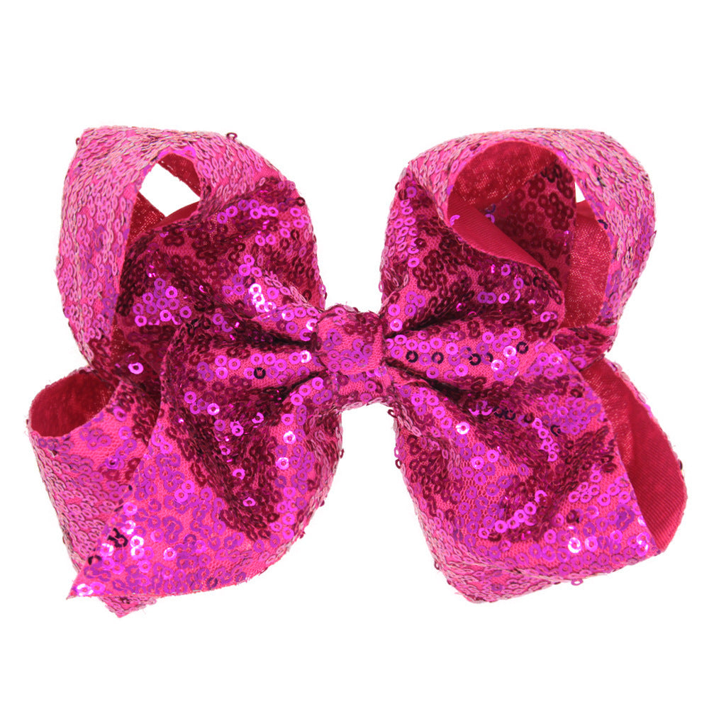 Wholesale 8 Inch Children's Bow Sequin Hairpin