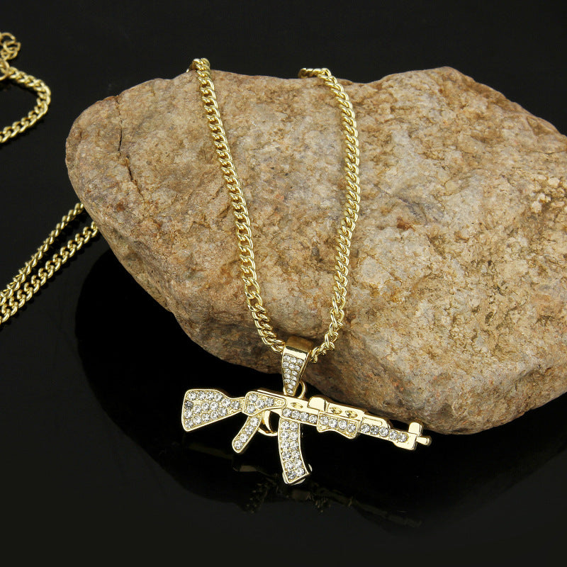 Wholesale Punk Men Hip Hop Full Diamond Necklace