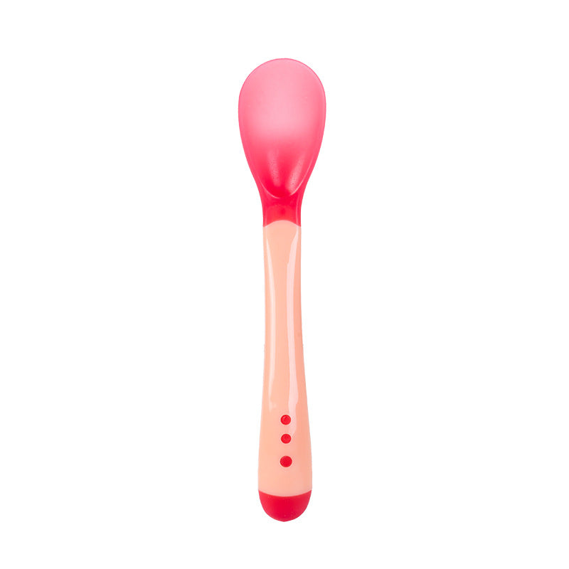 Wholesale Silicone Baby Temperature Sensing Spoon Feeding Tableware