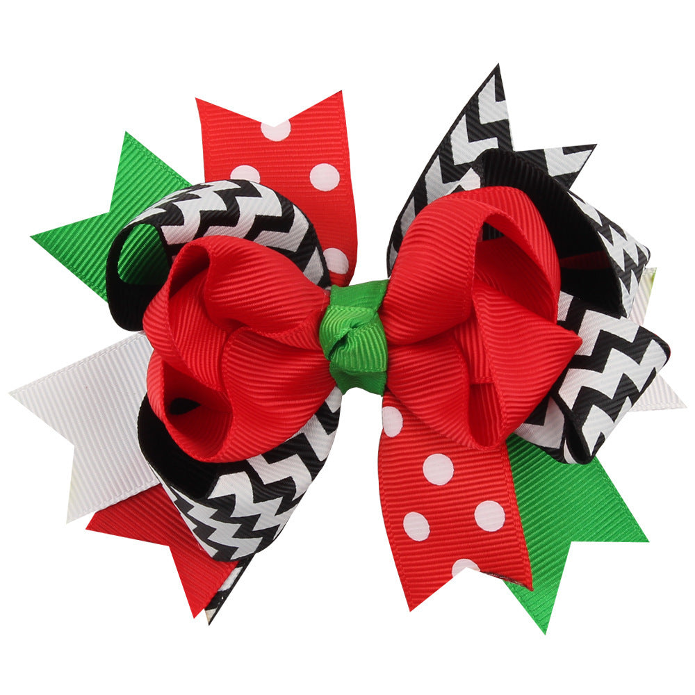 Wholesale Swallowtail Bow Children's Christmas Hair Clip