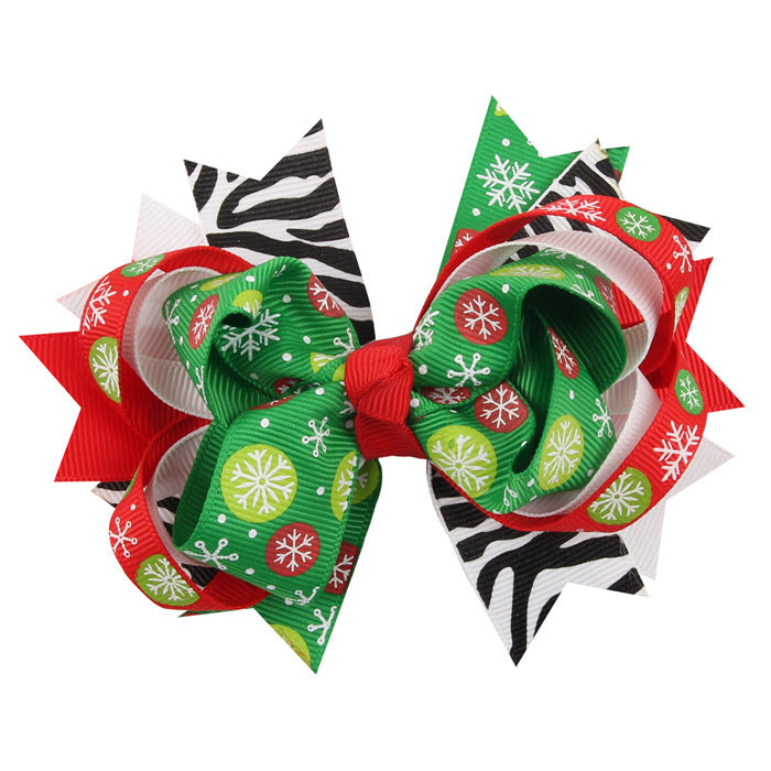Wholesale Swallowtail Bow Children's Christmas Hair Clip