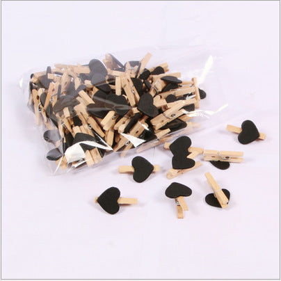 Wholesale 3cm Mini Photo Clip Colorful Heart Decoration Small Wooden Clip