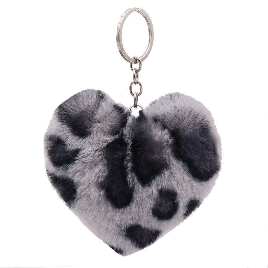Wholesale Leopard Pattern Love Plush Keychains