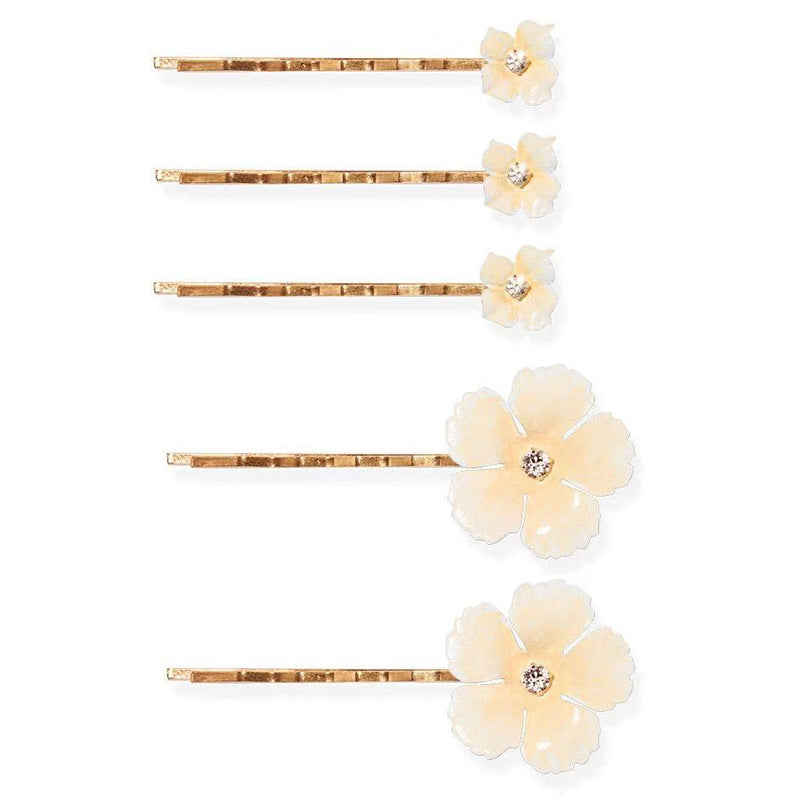 Wholesale personalized gold-plated flower clip hairpin jewelry suit