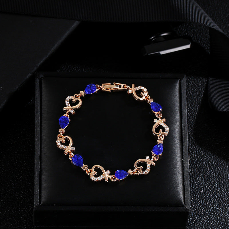 Wholesale Elegant Handmade Braided Leather Bracelet Rhinestone Inlaid Flower Pattern Ideal Gift For Women