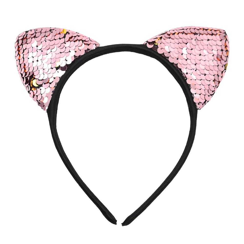 Wholesale Fabric Sequin Cat Ears Headband