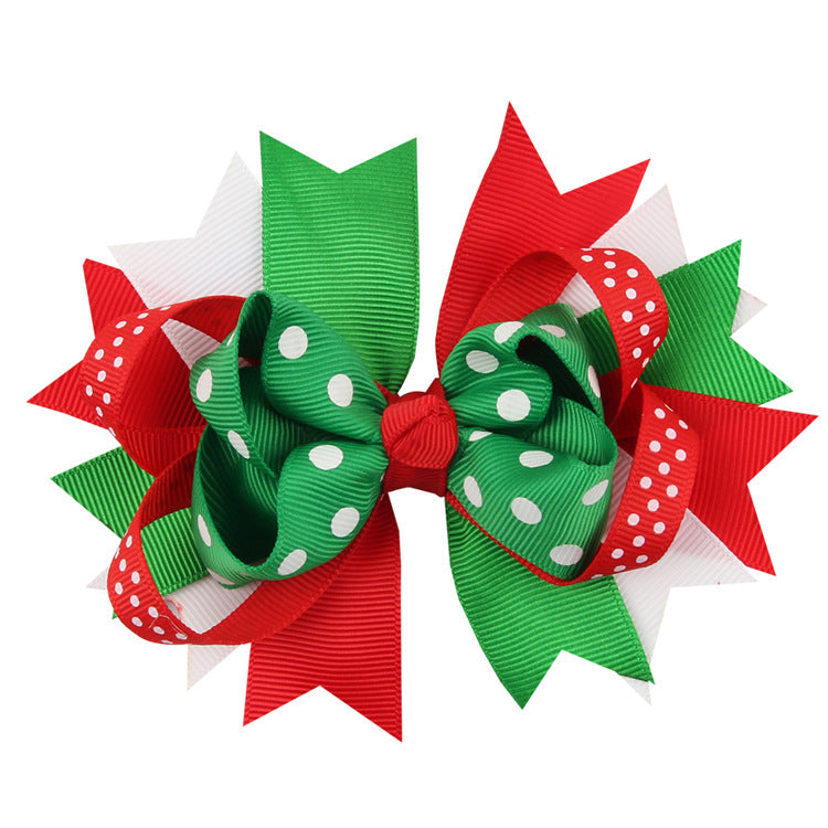 Wholesale Swallowtail Bow Children's Christmas Hair Clip