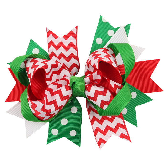 Wholesale Swallowtail Bow Children's Christmas Hair Clip