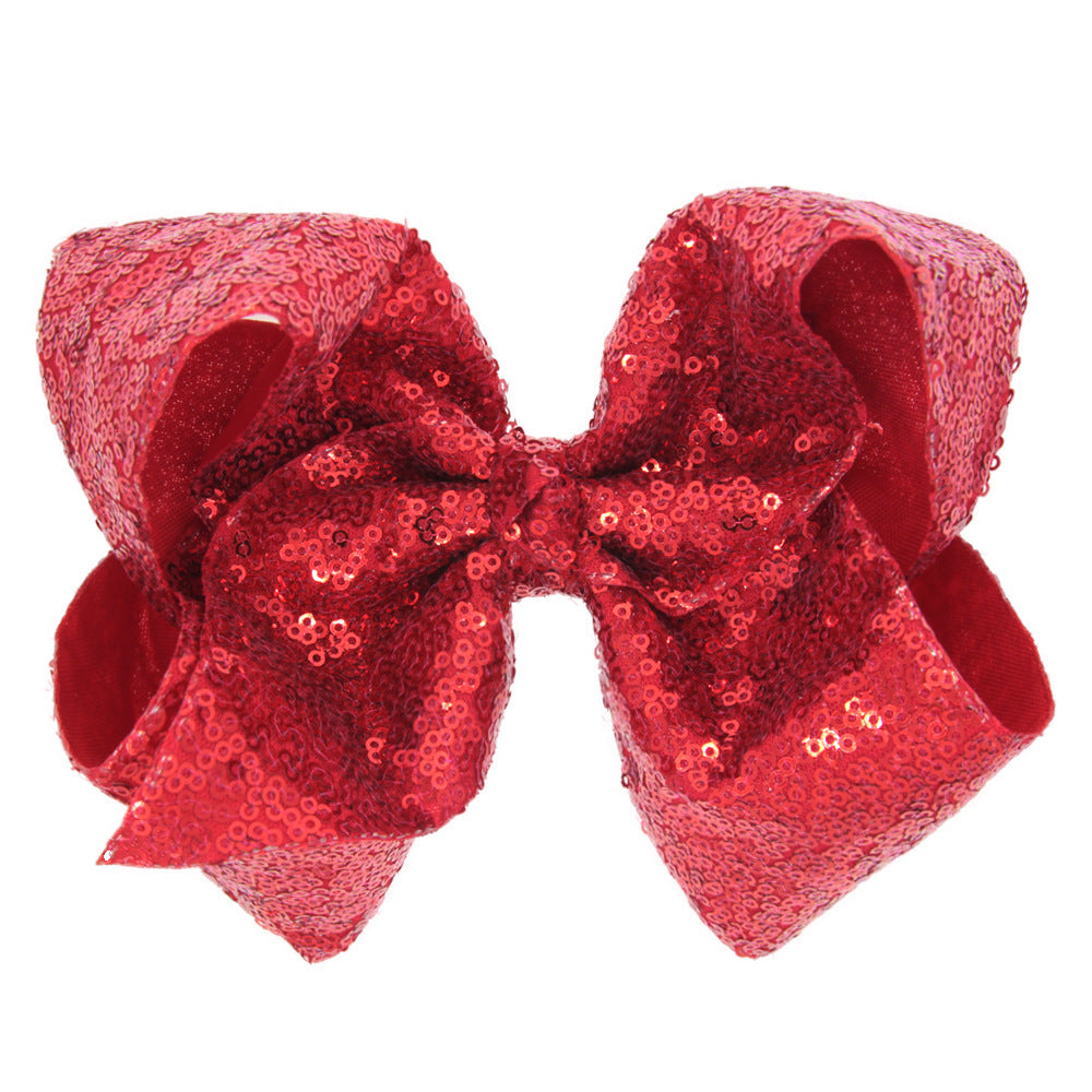 Wholesale 8 Inch Children's Bow Sequin Hairpin