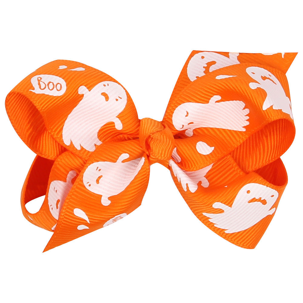 Wholesale Halloween Cartoon Print Bow Hairpin