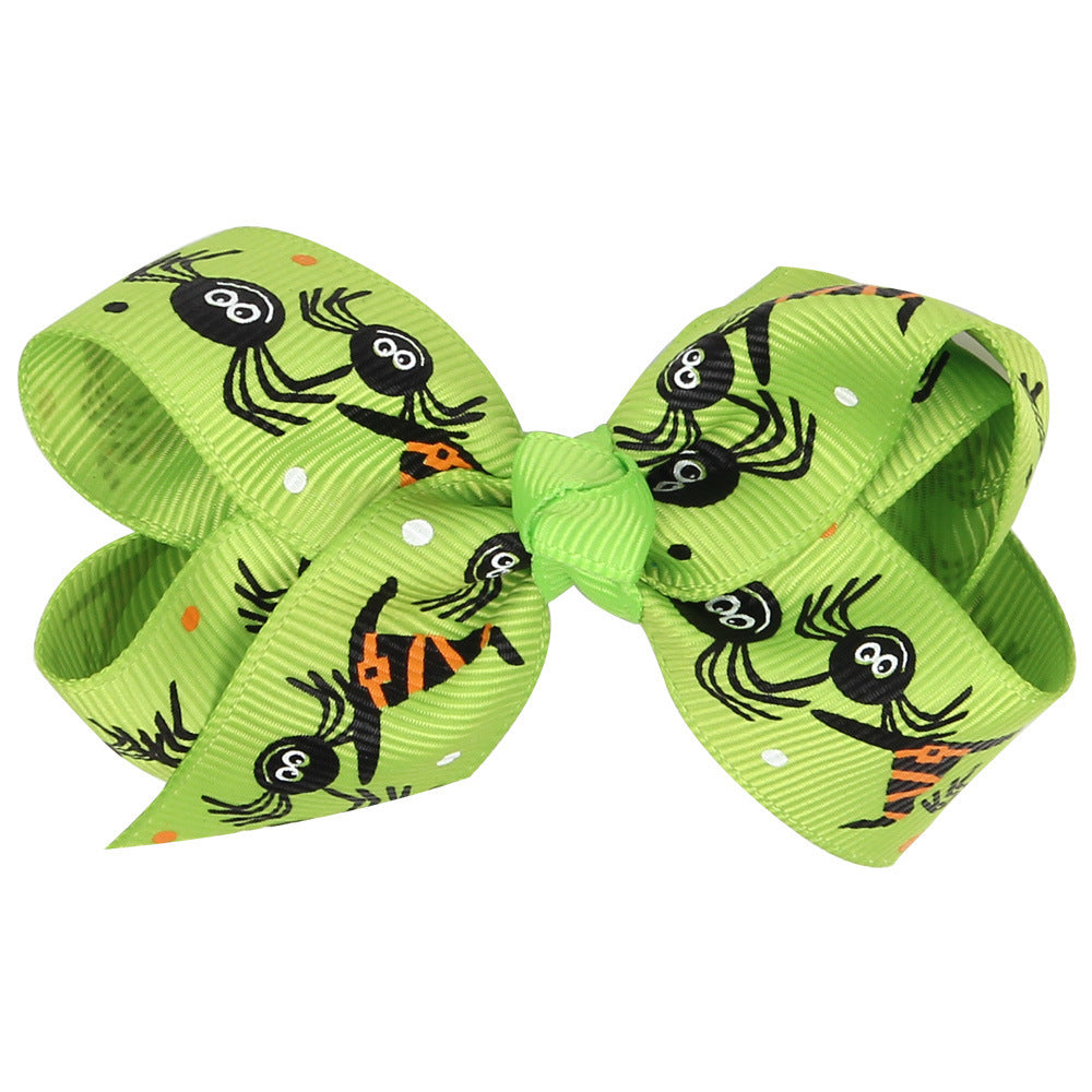 Wholesale Halloween Cartoon Print Bow Hairpin